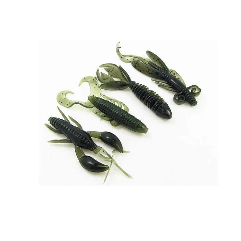 Fishing Soft Lure Bait Alien Worm Shrimp Grub For Catching Bass Fish  Half-moon Tails Artificial Lures Lot 4 Pieces SALE - AliExpress 18