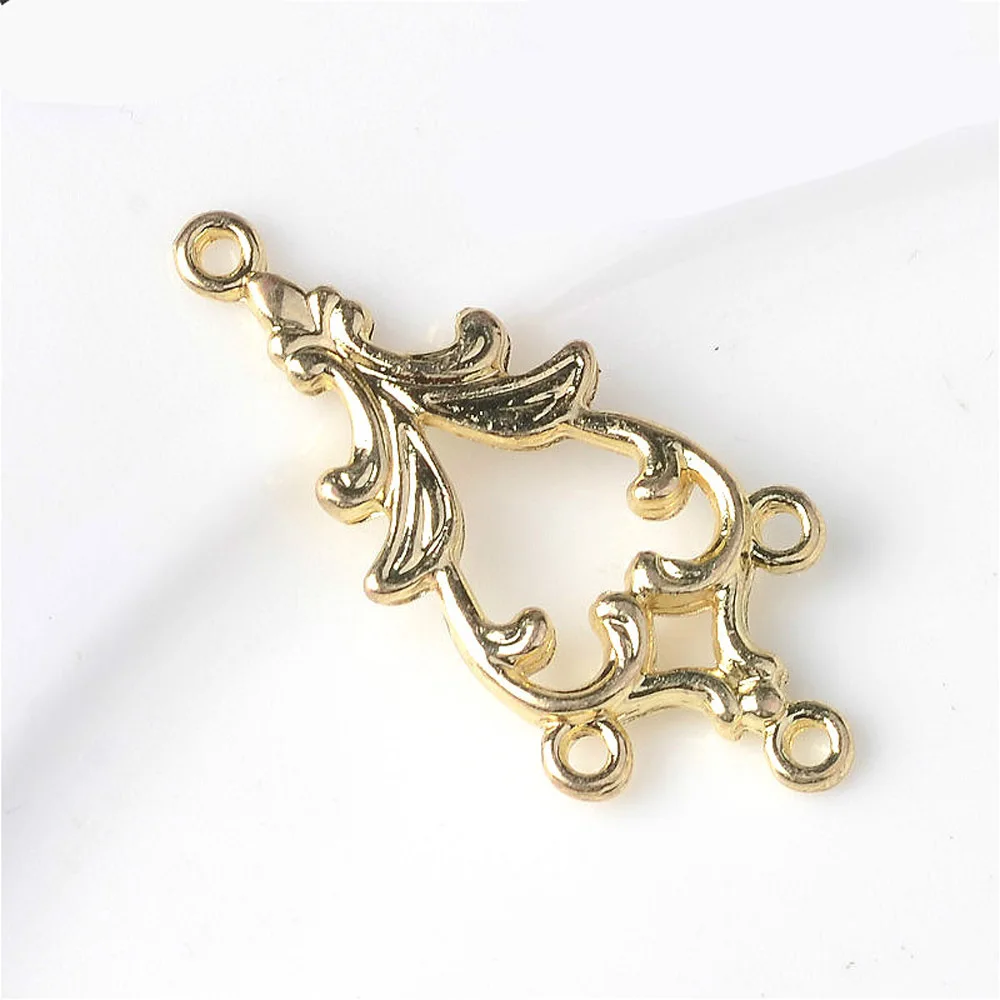 10pcs/lot New Gold Alloy Pendant Buttons Left Right Symmetrical Bridal Hair Earrings Necklaces Jewelry Accessories