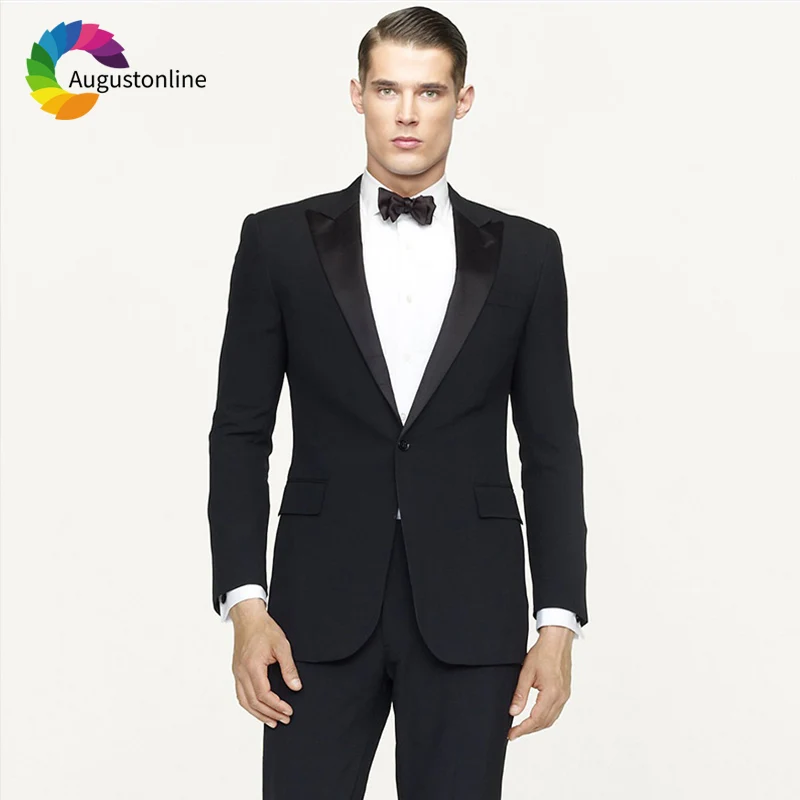 

2019 Black Men Suits For Wedding Evening Party Groom Blazer Custom Slim Fit Formal Tailored Tuxedos Ternos Traje Hombre 2 Pieces