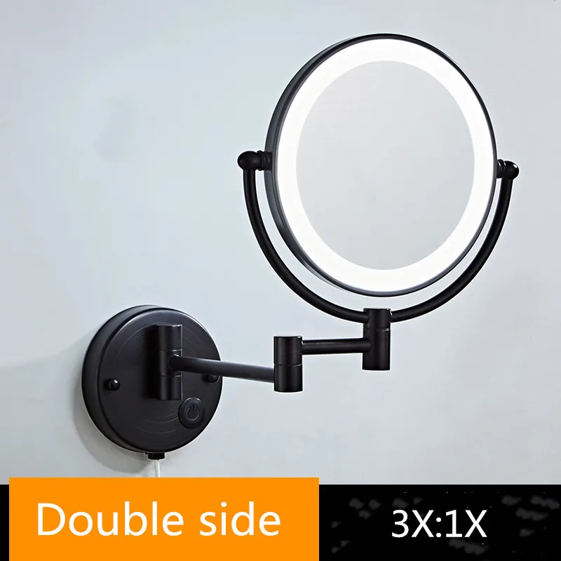 Dressing Mirror 8 inch two side 3X /1X Wall Mounted Magnifying Mirror LED Mirror Folding Makeup Mirror Cosmetic Mirror Lady Gift