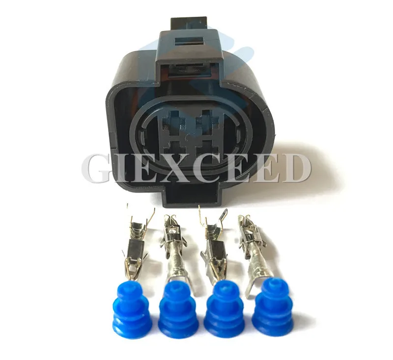 2 Sets 4 Pin AC Assembly Female Auto Sealed Wire Harness Electronic Connector Socket