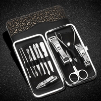 20sets/lot  Nail Clipper Kit 12pcs Nail Care Set Pedicure Scissor Tweezers Knife Ear pick Tools Set With Luxury gold print box