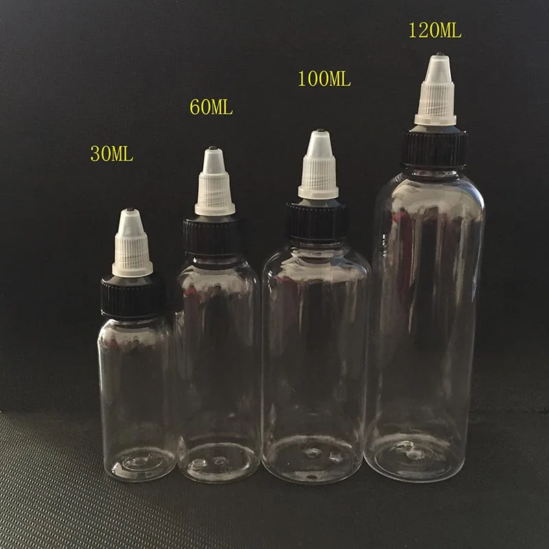 

1000pcs Plastic Dropper Bottles 30ml 60ml 100ml 120ml PET Pen Shape Empty E Liquid Bottles With Twist Off Cap for Nail Gel