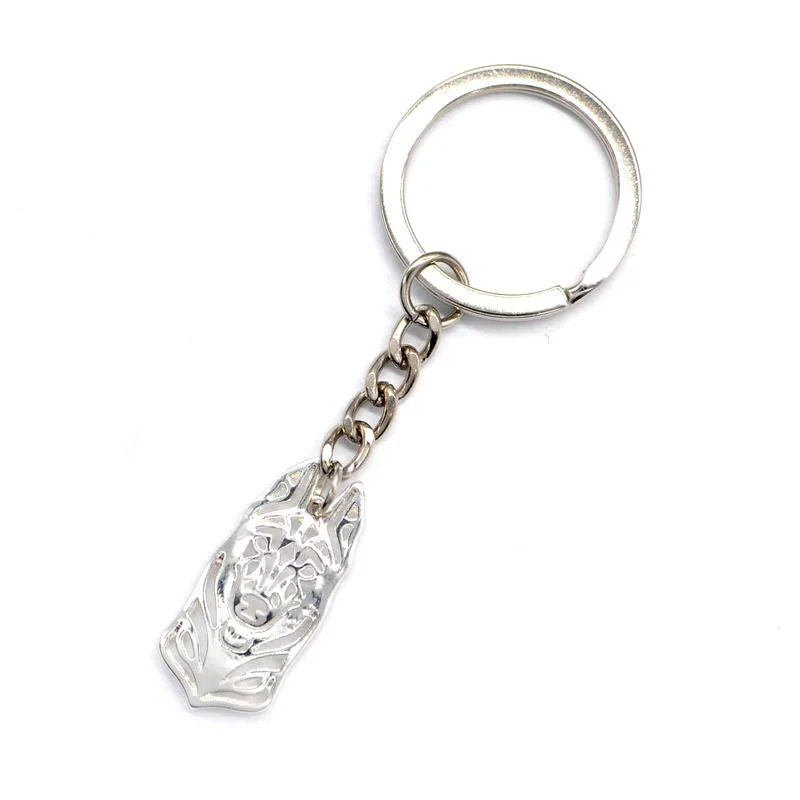 Fashion Metal Dog Shaped Key Chains Jewelry Belgian Malinois Dog Key Chains