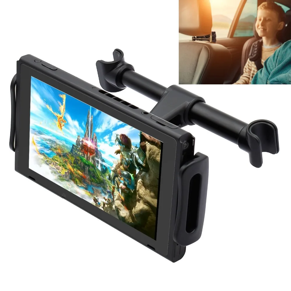 مسند رأس سيارة جبل حامل لنينتندو سويتش ، حامل قابل للتعديل لنينتندو سويتش NS/آيفون/آي باد/الأمازون أوقد النار