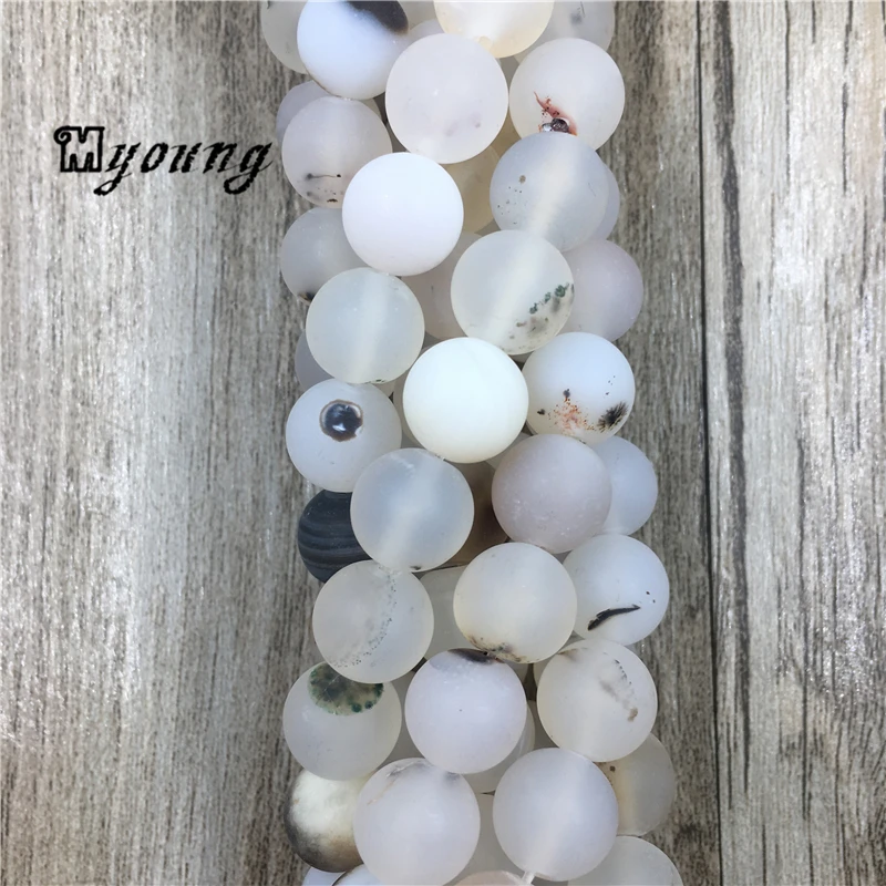 Nature Stone Aquatic Agates Round Beads,Frosting Grass Agates beads For Jewelry Making MY1516