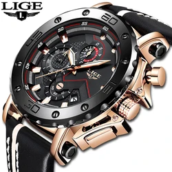 2023lige neue Mode Herren uhren Top-Marke Luxus großes Zifferblatt Militär Quarzuhr Leder wasserdichte Sport Chronograph Uhr Männer