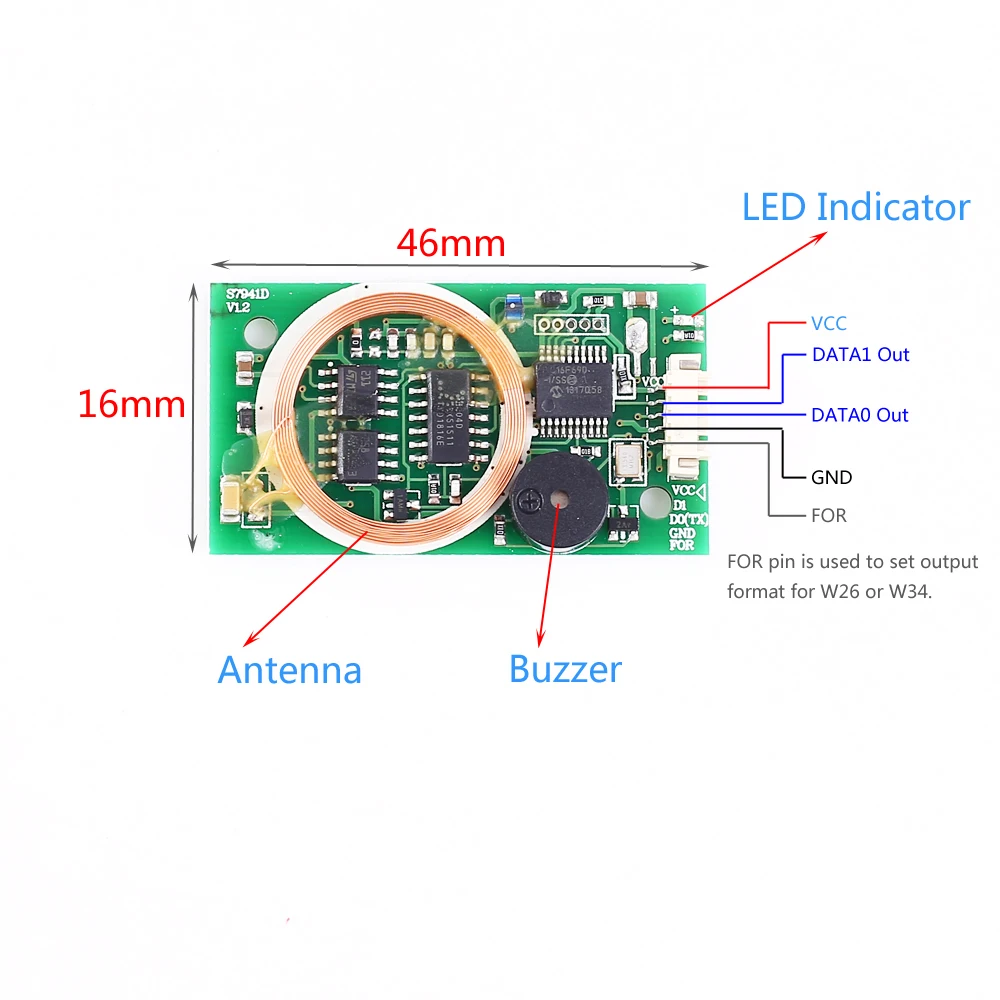 5V 13.56MHz 125KHz ISO14443A Dual Frequency Wiegand Reader RFID Wireless Module for IC/IDCard