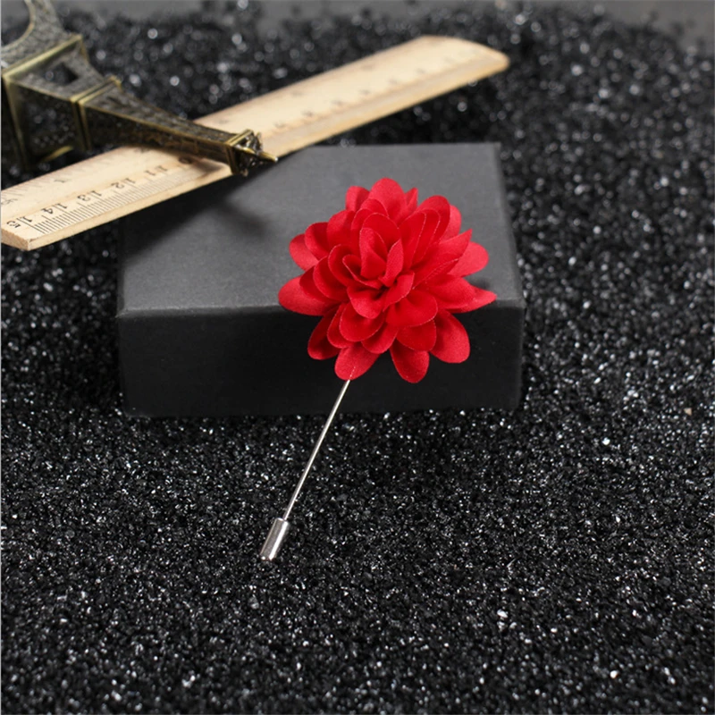 Exquisite Handmade 10Pcs/Lot Satin Cloth Inserted Flower Fabric Brooches Men And Women Suits Gifts Lapel Pin Brooches