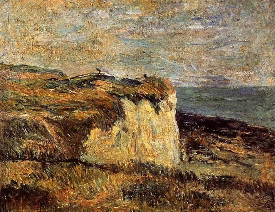 

High quality Oil painting Canvas Reproductions Cliff near Dieppe (1885) by Paul Gauguin hand painted