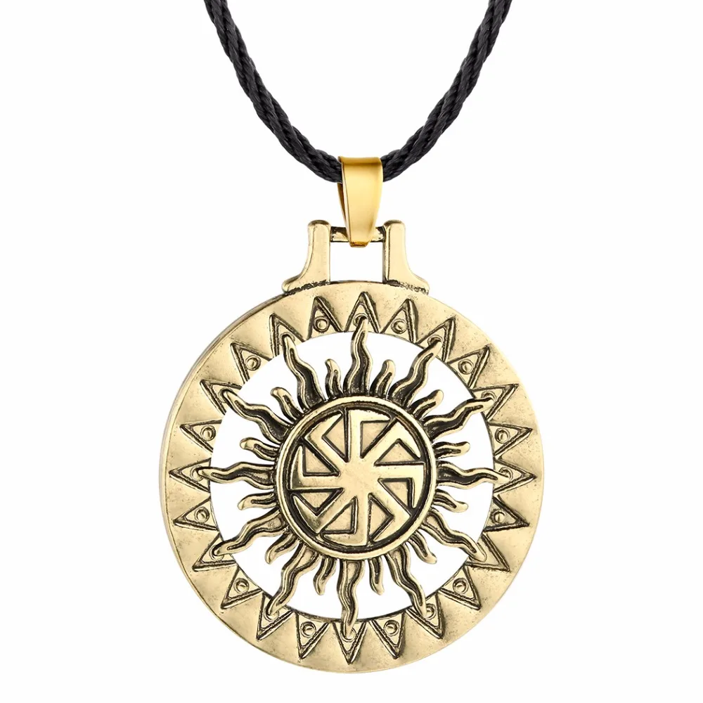 Nostalgia Good Luck Slavic Wheel Kolovrat Necklaces Pendants Amulets Talismans Mens Jewlery Making