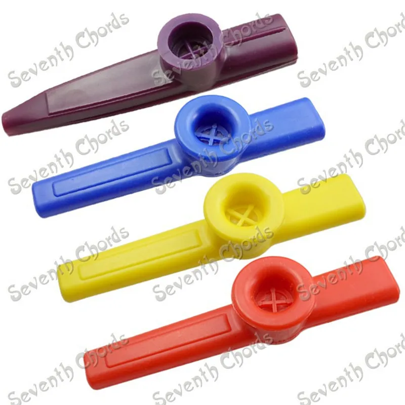 2 Pcs Plastic Kazoo Card Ukulele Guitar Accompaniment Mouth Flute Harmonica 4 Color For Choose Guitar Accessories