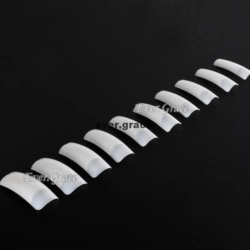New 500pcs Acrylic UV Gel Natural French Acrylic False Nail Art Half Tips Tools