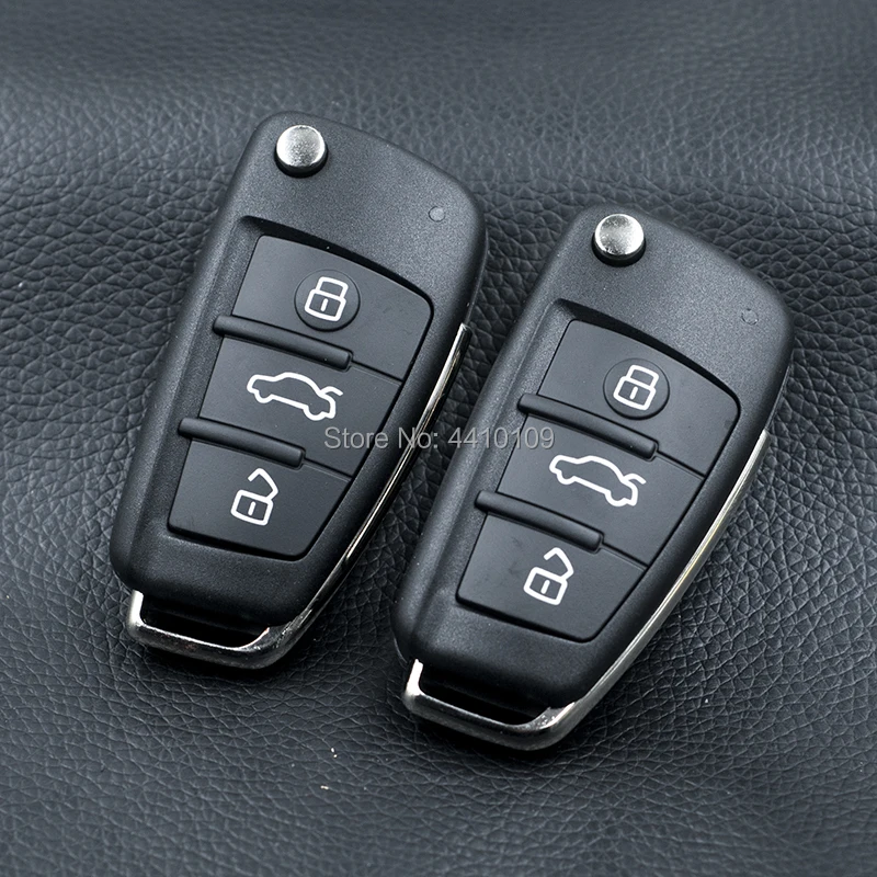 3 taste Folding Flip Remote Key Für Audi A2 A3 A4 A6 A6L A8 Q7 Smart Key Fall Abdeckung Ersatz mit Logo Kostenloser Versand