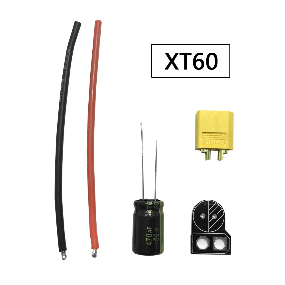 XT30/XT60 Male Plug Connector Cable with Capacitor for RC FPV Flight Controller