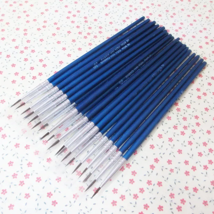 30Pcs/Set Fine Hand-painted Thin Hook Line Pen blue Baton Drawing Art Pen Paint Brush Art Supplies Nylon Brush Painting Pen