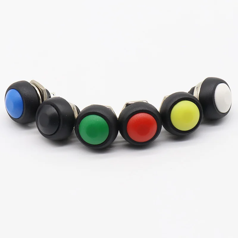 6PCS 12mm Wasserdichter Momentan-Drucktastenschalter AUS-(EIN) Selbstrückstellung
