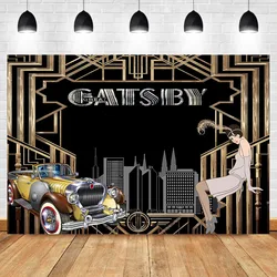 The Great Gatsby Backdrop 1920's Retro Flapper Girl Photography Background Vinyl Gatsby Theme Party Banner Backdrops