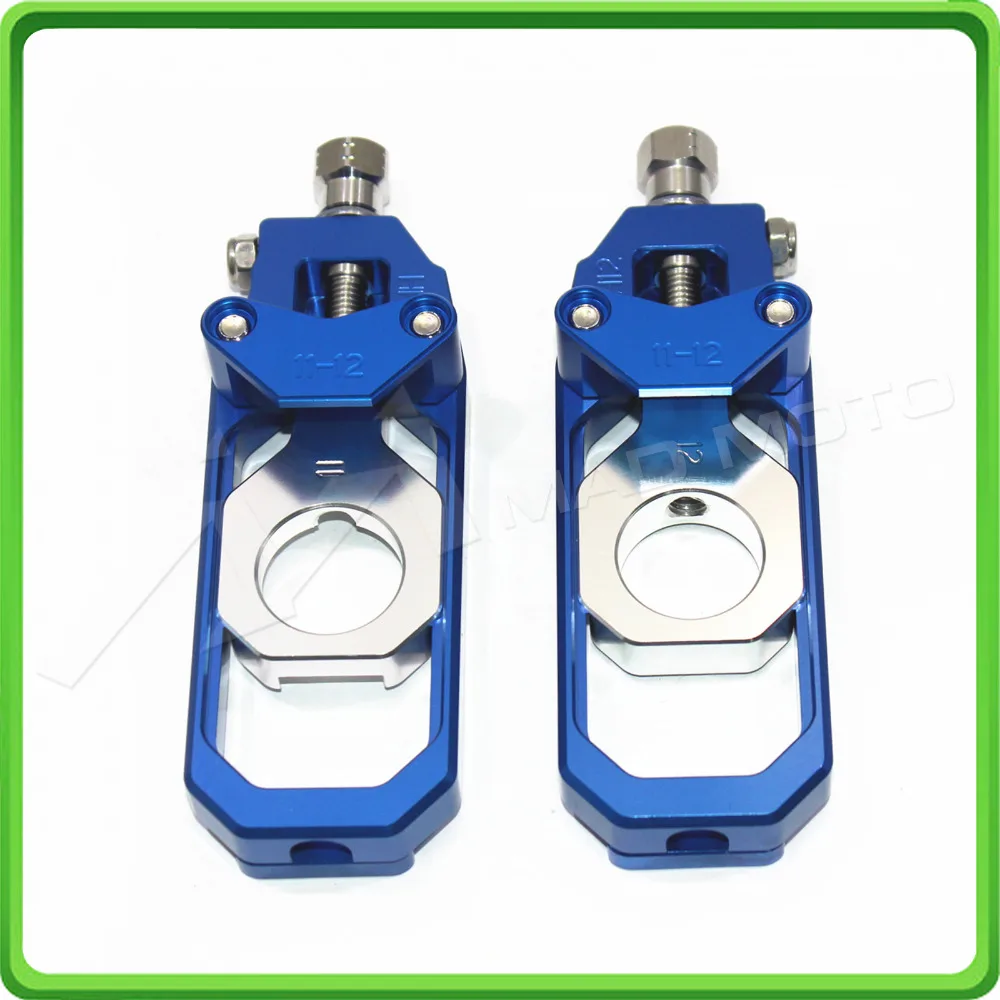 Xích Xe Máy Siết Bu Lông Điều Chỉnh Phù Hợp Với KAWASAKI Ninja ZX6R ZX-6R 2005 2006 2007 2008 2009 2010 2011 2012 Xanh Dương & bạc