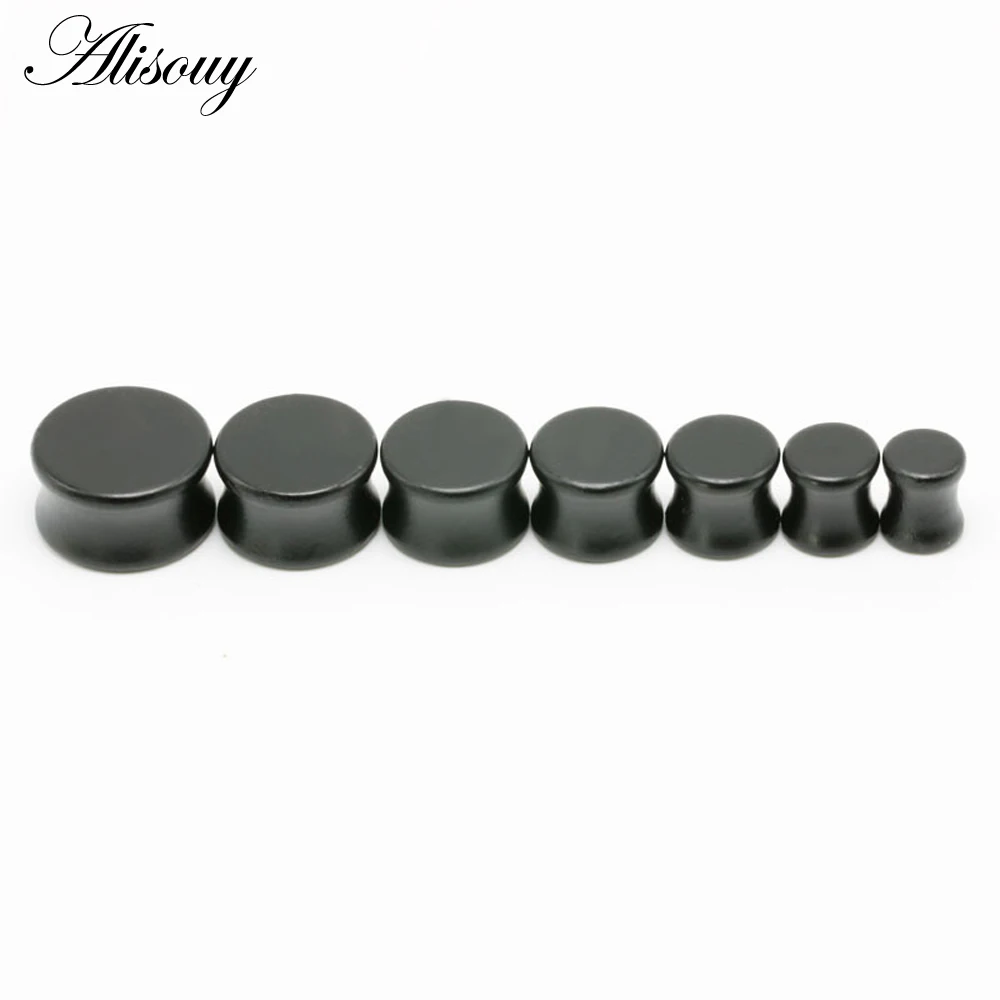 Alisouy 2PC Wooden Ear Plugs Gauges Earrings Women Men Punk Flesh Tunnel Expanders Piercing Body Jewelry For Men Women Expanders