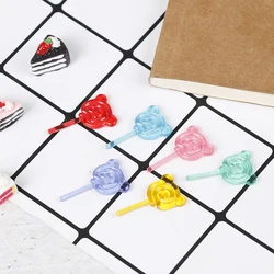 6Pcs 1:12 Scale Mini Resin Bear Shape Lollipop Simulation For Dollhouse Miniature Toy Doll Food Kitchen Gift Doll Accessories