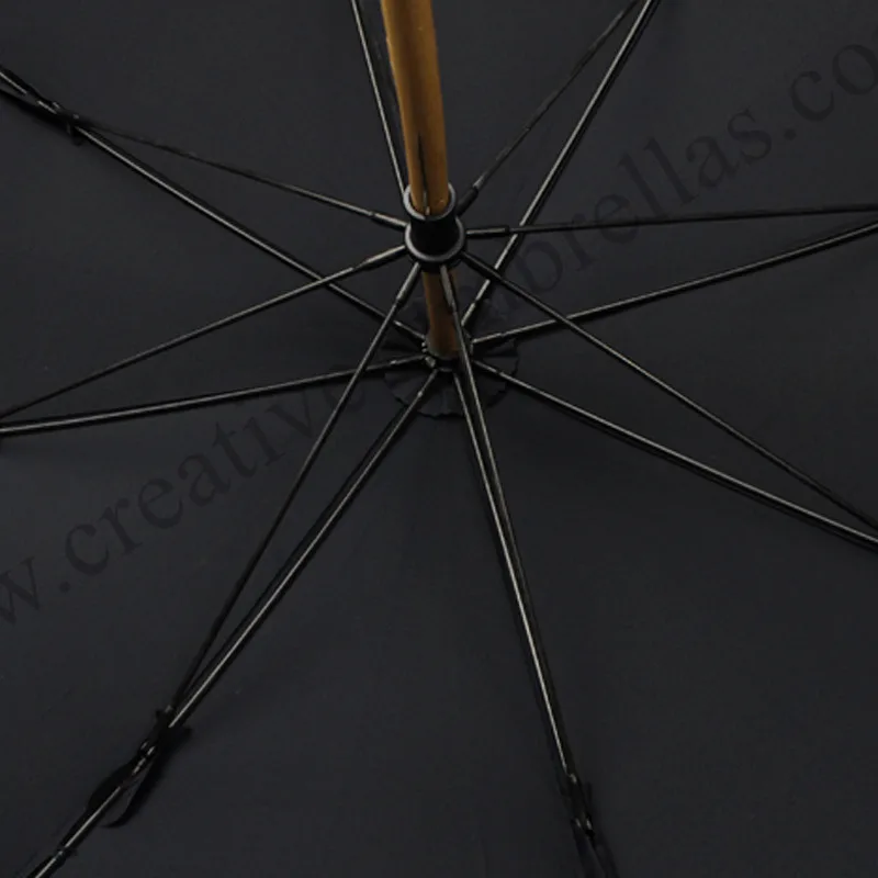 Straight pure nature rattan bamboo handmade maple wooden umbrellas 300D Twaiwan formosa nylon anti-thunder fiberglass parasol