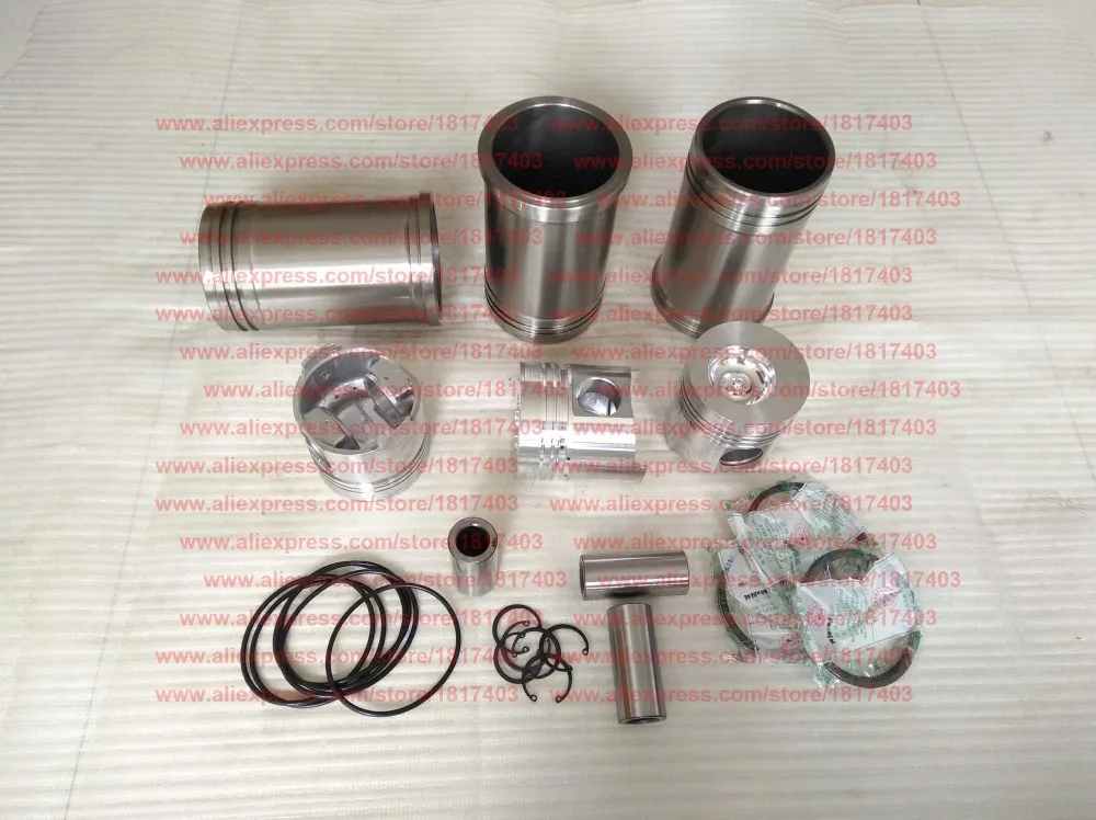 Pistón de TY295I.4.1-4A + manguito de cilindro + anillo de pistón + perno de pistón + anillo de sellado de agua + Circlip, piezas de motor diesel Jiangdong, TY395IT