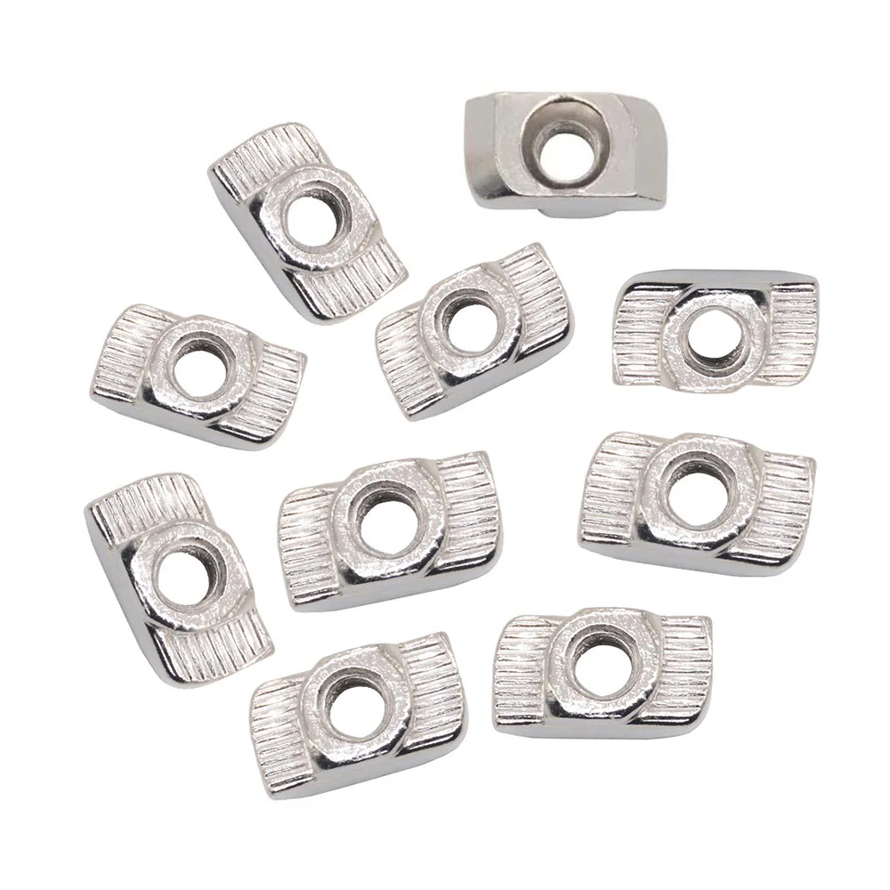 10pcs/lot M3 M4 M5 M6 M8 Thread T Nut EU Standard Drop In T-Slot Carbon Steel for 2020 3030 4040 4545 Series Aluminum Profiles