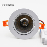 Dimmable Hight light LED Downlight 10W/15W 85-265V COB LED DownLights Dimmable COB Spot Recessed Down light Light Bulb free ship