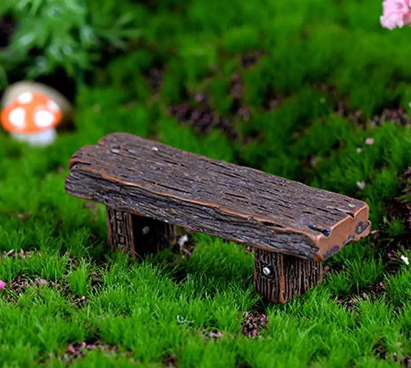 1pcs Random Color Retro Chair Miniatures Figurines Jardin Terrarium Decor Home Bonsai Ornaments DIY Micro Landscape