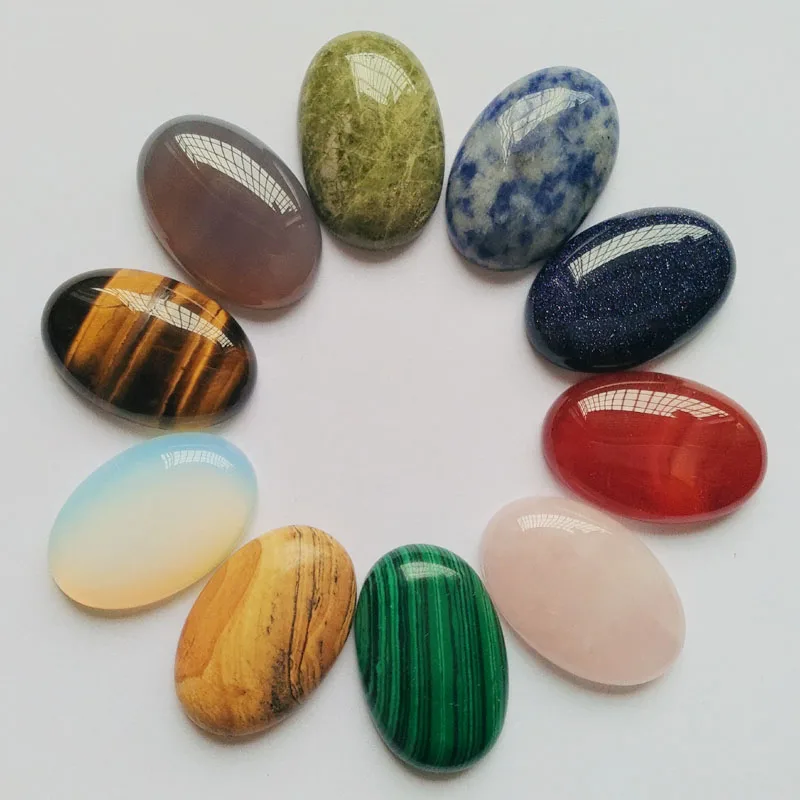 Wholesale 20pcs/lot Assorted Natural Stone Oval CAB CABOCHON Beads for jewelry making DIY beads 20mmx30mm Free shipping