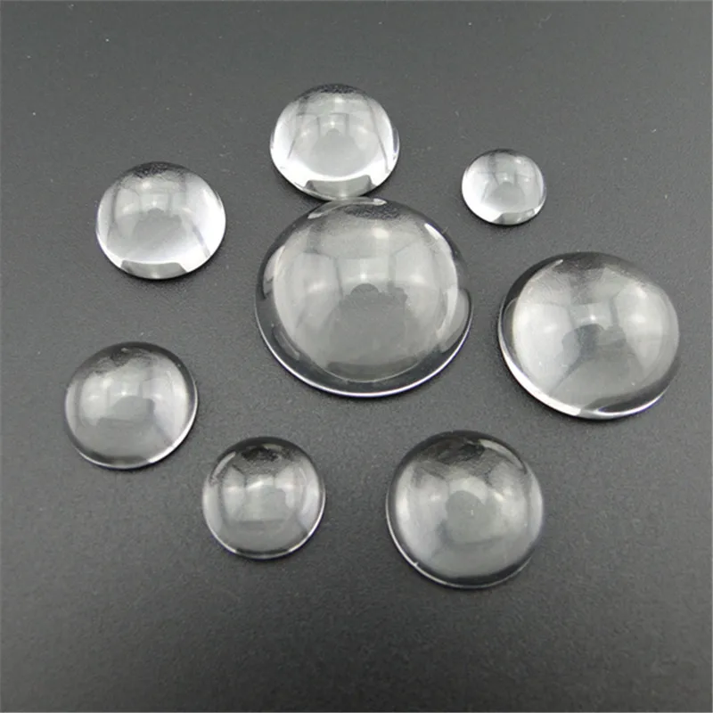 20pcs/lot 6/8/10/12/13/14/15/16/18mm Clear Transparent Round Glass Cabochon Beads for DIY Charm Pendant Necklace Jewelry Making