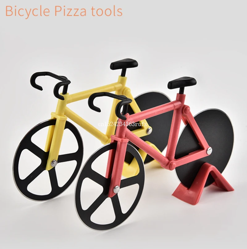 50pcs Bicycle Shape Pizza Knife Stainless Steel Pizza Tools Kitchen Baking Tools Holiday Decoration Accessories Free Shipping