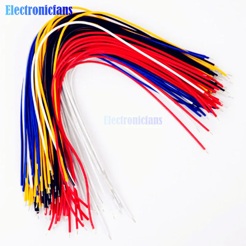 100Pcs Double Head PCB Solder Cable 20CM Breadboard Fly Jumper Wire Cable Tin Conductor 5 Color