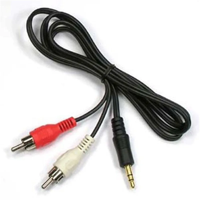 Hot Sale 1M 3.5mm Stereo to 2 RCA Y Audio Line Cable FOR PC DVD TV VCR Speakers Camera Video Audio Cable Cord