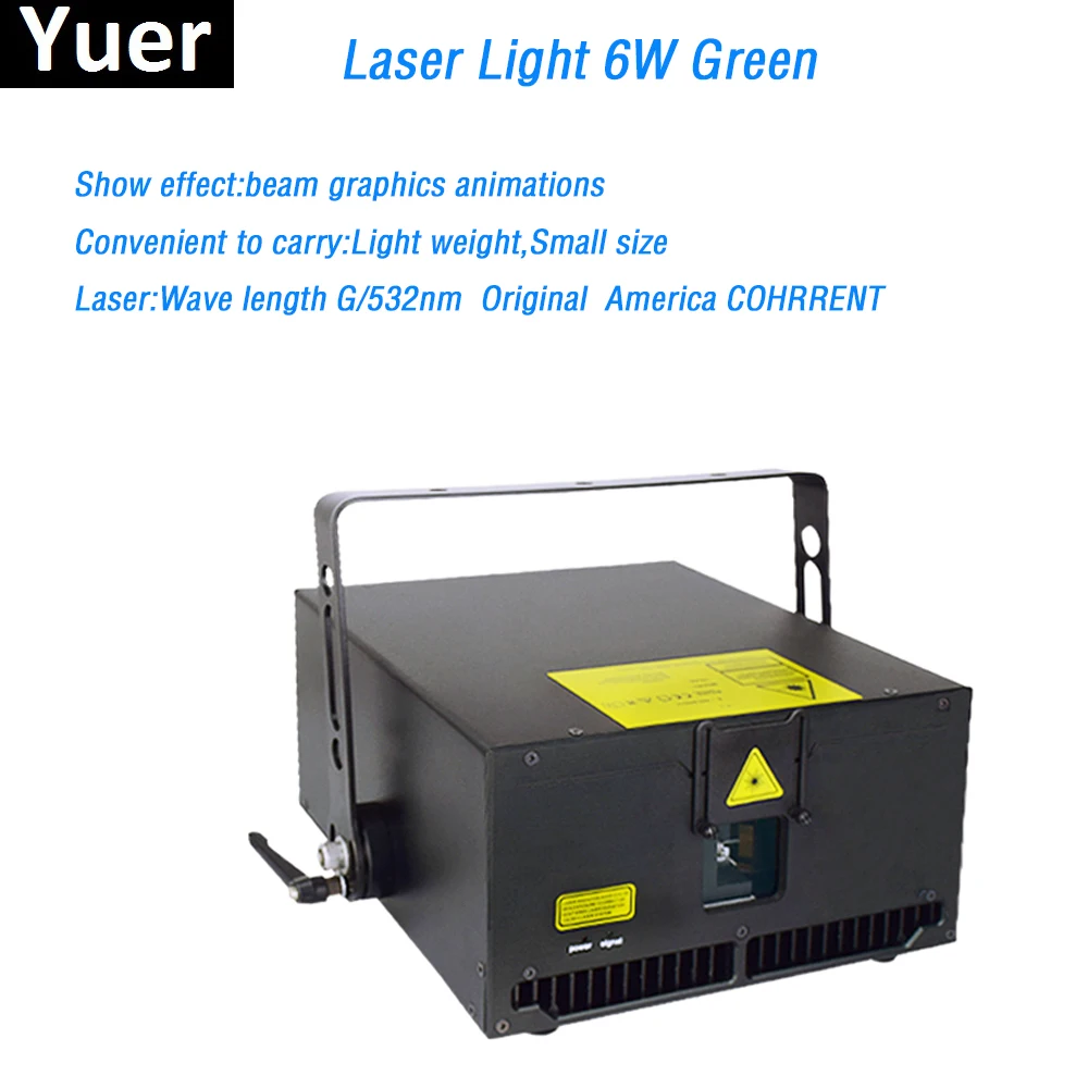 Suitcase packing 6W Green Laser Light beam graphics animations Original COHRRENT laser diode DMX512 for bar Disco stage light