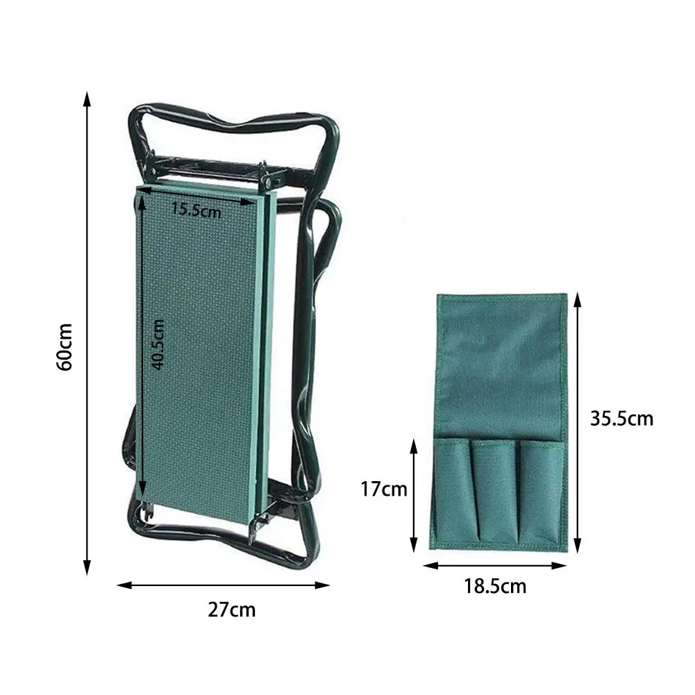 Arrodillador de jardín portátil con asas, taburete plegable de acero inoxidable, silla con almohadilla de EVA, suministro de herramientas de
