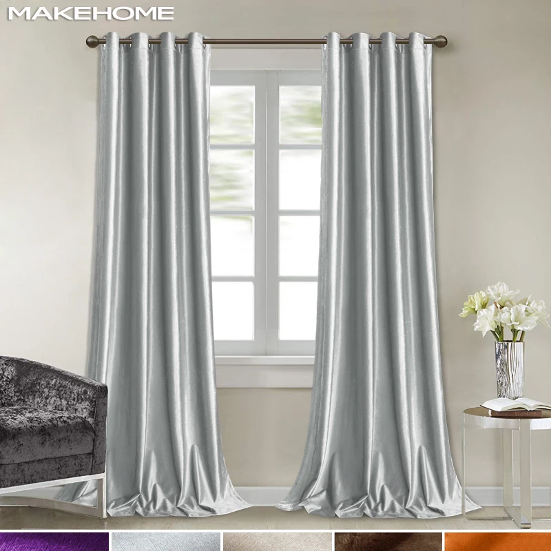 Italy Velvet Window Curtains for Kitchen Living Room Treatment Drapes Multi-color Shiny Solid Soft Curtains for Bedroom