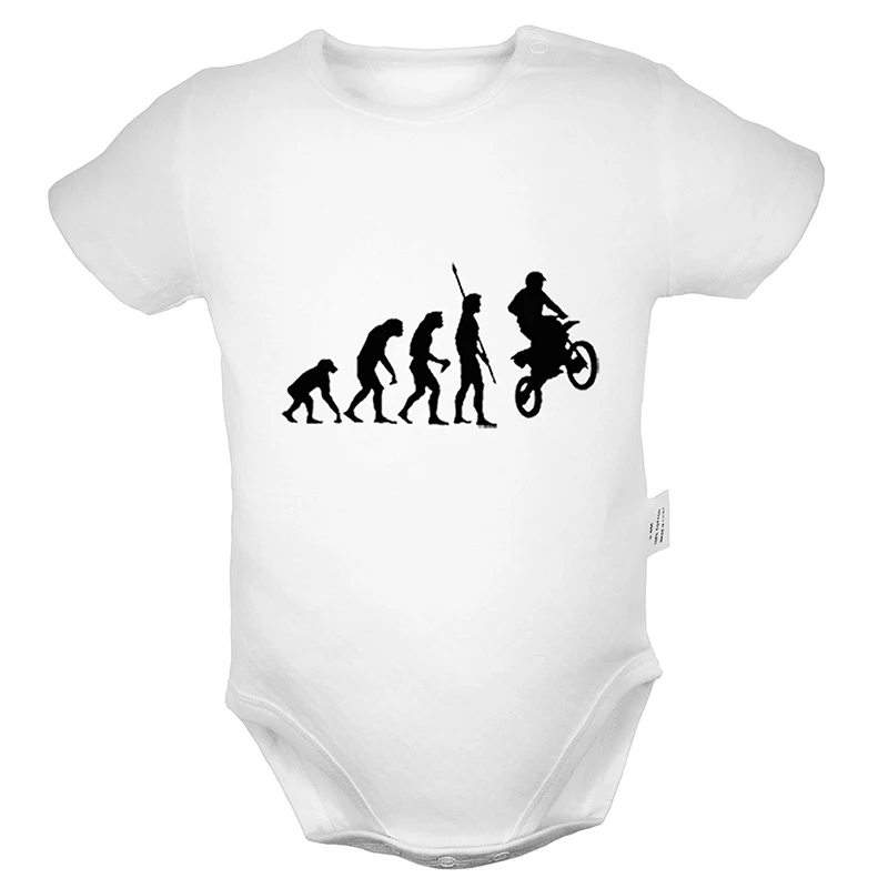 The Evolution of Man Printed 6-24M Newborn Baby Girl Boys Summer Clothes Short Sleeve Romper Jumpsuit Outfits 100% Cotton