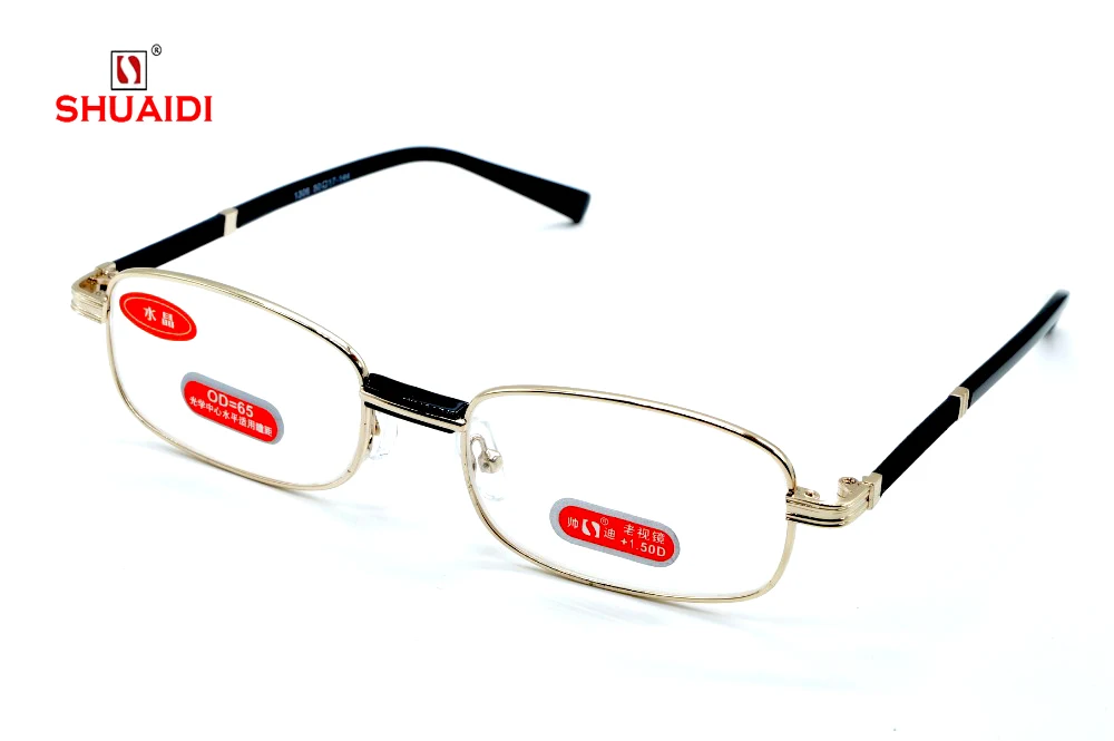 2019 Shuaidi Natrual Crystal Men High Class Antireflective Coated Titanium Reading Glasses+1.0 +1.5 +2.0 +2.5 +3.0 +3.5+4.0