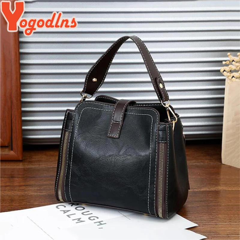 Yogodlns Fashion Women Bag Leather Handbags PU Shoulder Bag Small Flap Crossbody Bags for Women Messenger Bags vintage purse