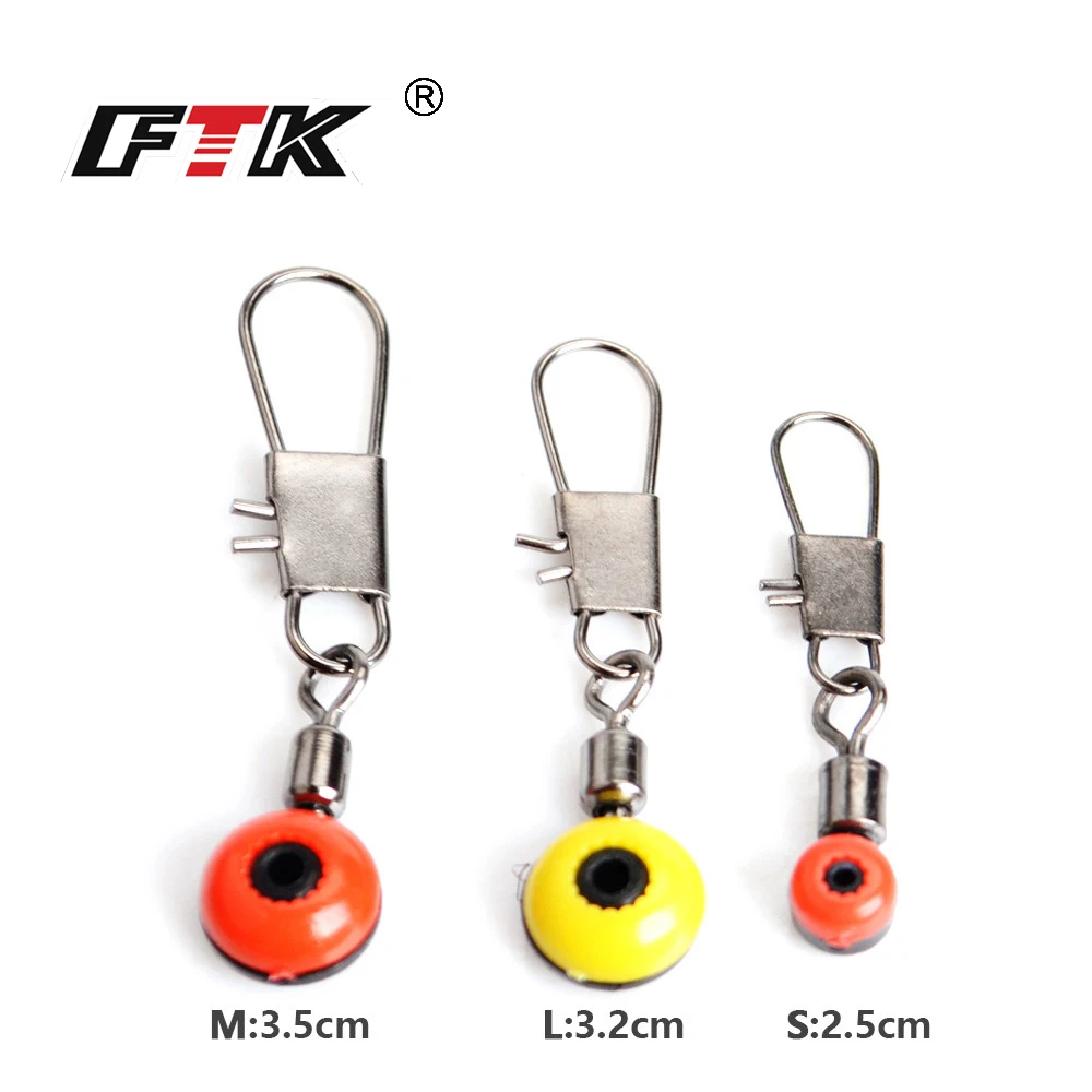 FTK 1 Pack L M S 5PC/lot Bearing Fishing Swivel With Coast Look Snap Fishing Hook Lure Connector Terminal Fishing Tackle