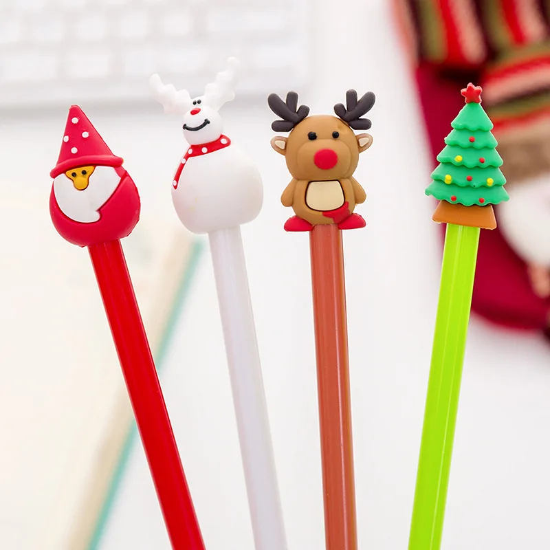 40 Pcs Christmas Gel Cute Santa Claus Pen for Writing School Office Gifts Stationary Wholesale Christmas Novelty Gel Pens