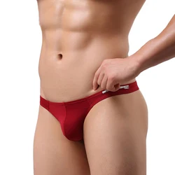 Costumi da bagno da uomo estivi Sexy slip perizoma a vita bassa Bikini in Nylon maschile T Back Gay nuoto Surf elastico Sunga G String costumi da bagno