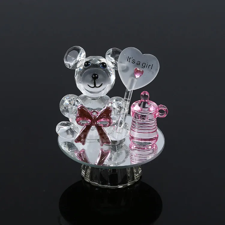 

50pcs K5 Crystal Bear Nipple Baptism Baby Shower Souvenirs Party Christening Giveaway Gift For Guest wen4815