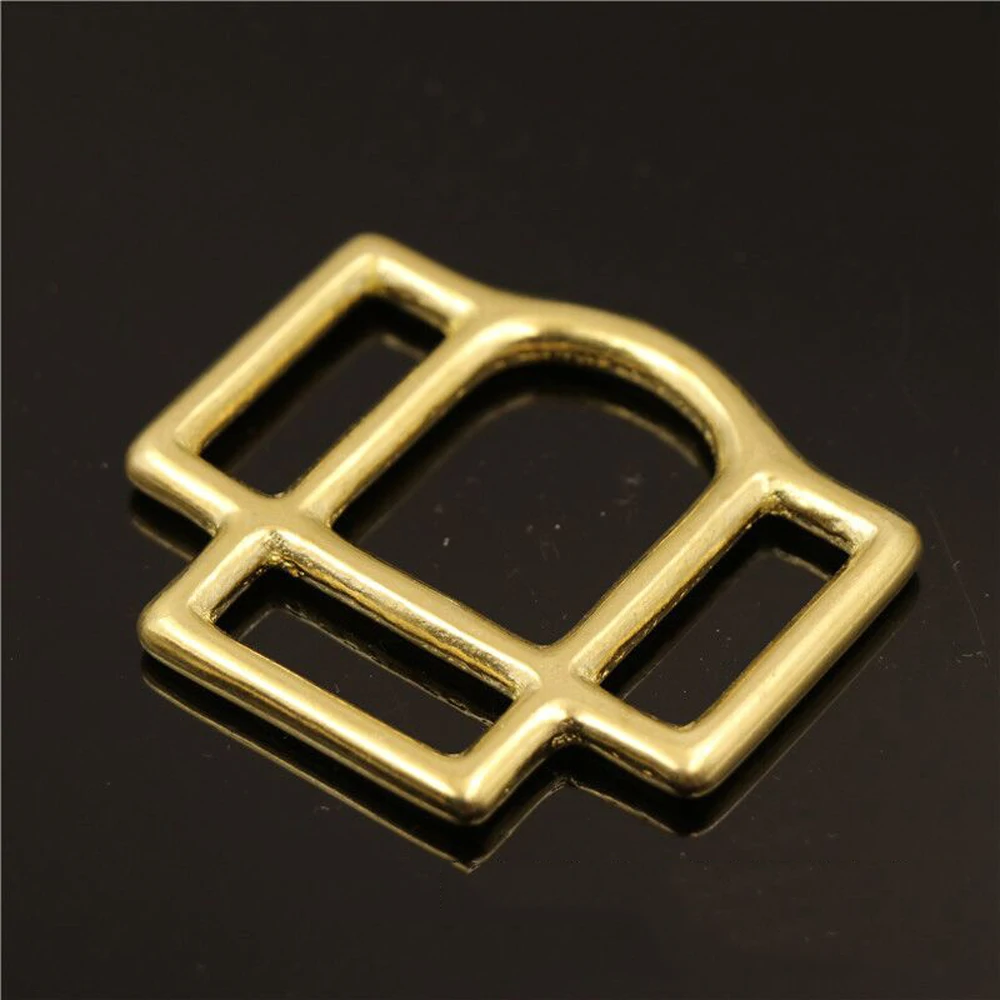 DIY solid brass three way belt buckle saddlery bag strap metal hardware 5pcs/lot