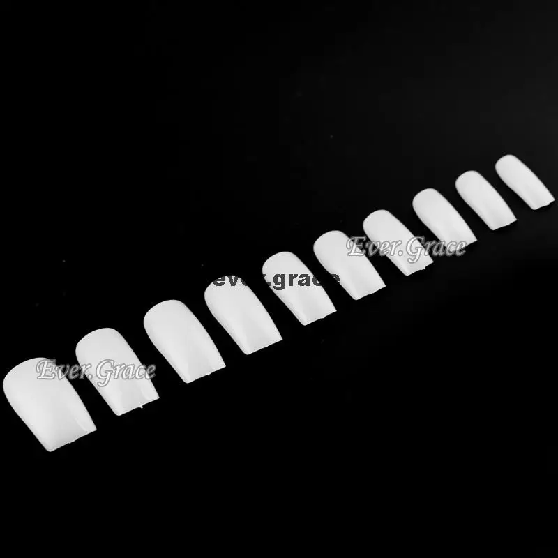 10 Sizes Nail Art 500PCS Natural False Tip For Acrylic System UV Gel Decoration
