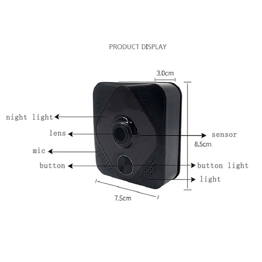 2MP 1080 P Wireless Visuelle WIFI Türklingel Intercom System