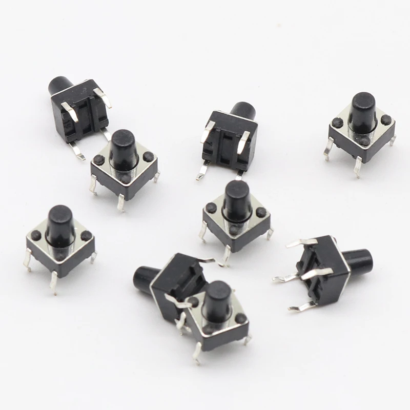 50 teile/los 6x6x8mm 4pin g93 taktiler Taktknopf Mikrosc halter direkter Selbst rück stell dip oben Kupfer