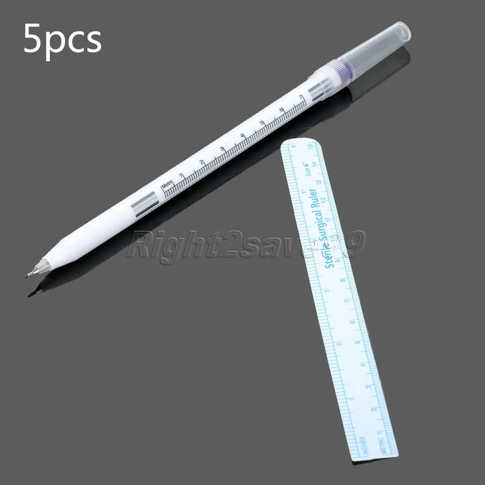 

5PCS Surgical Skin Marker Pen for Eyebrow Tattoo Sterile Measure Ruler Set Scribe Tool high quality